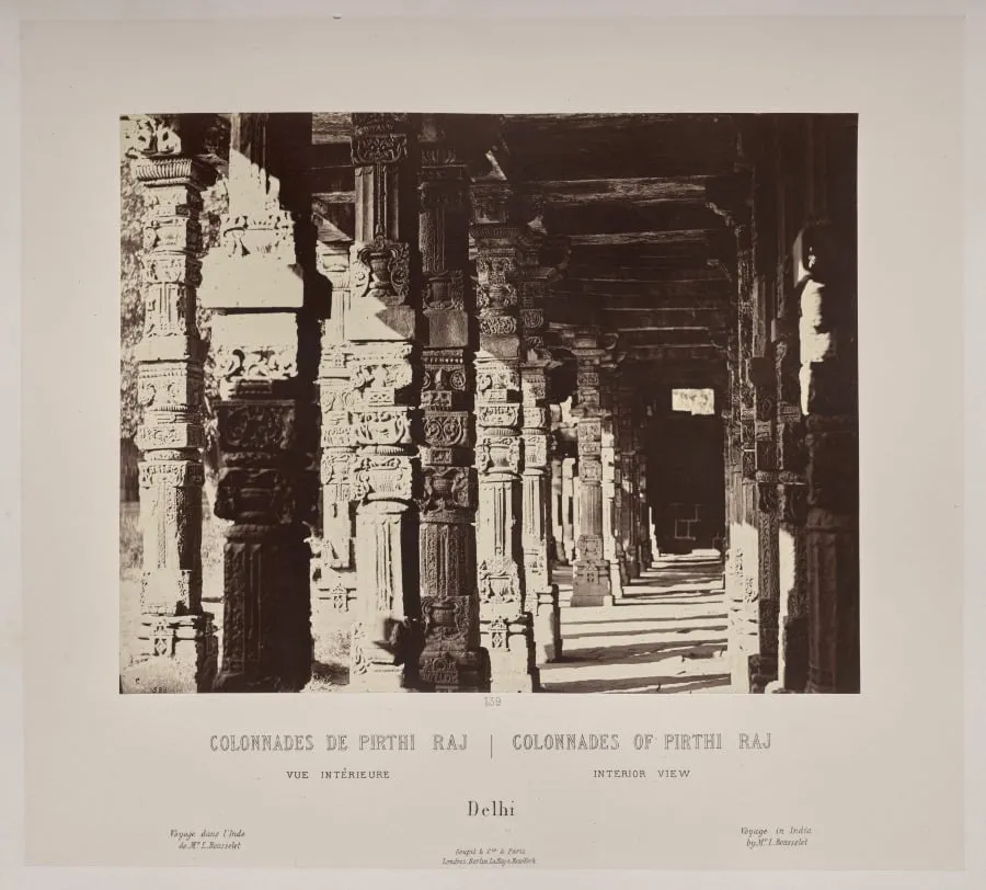 Colonnades of Pirthi Raj, Interior View, Delhi, by Louis-Théophile Marie Rousselet, 1866