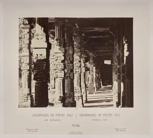 Colonnades of Pirthi Raj, Interior View, Delhi, by Louis-Théophile Marie Rousselet