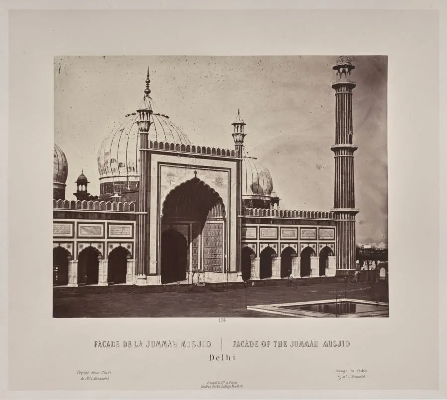 Facade of the Jummah Musjid, Delhi, by Louis-Théophile Marie Rousselet, 1866