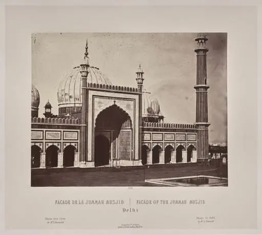 Facade of the Jummah Musjid, Delhi, by Louis-Théophile Marie Rousselet
