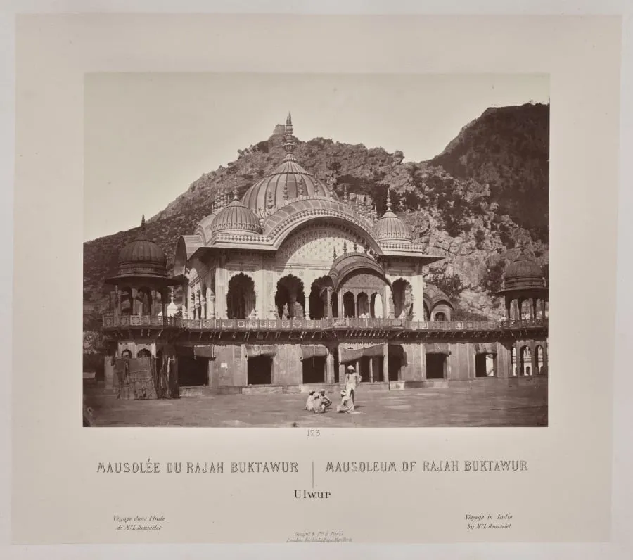 Mausoleum of Rajah Buktawur, Ulwur, by Louis-Théophile Marie Rousselet, 1866