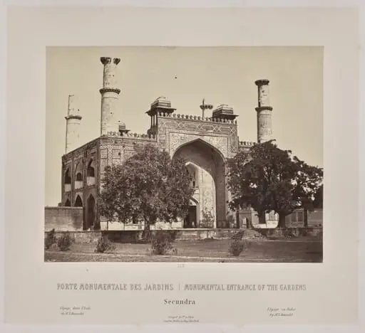Monumental Entrance of the Gardens, Secundra, by Louis-Théophile Marie Rousselet