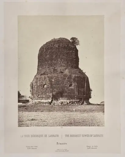 The Boodhist Tower of Sarnath, Bénarès, by Louis-Théophile Marie Rousselet