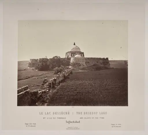The Driedup Lake and Island of the Tomb, Togluckabad, by Louis-Théophile Marie Rousselet