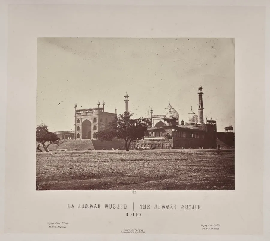 The Jummah Musjid, Delhi, by Louis-Théophile Marie Rousselet, 1866