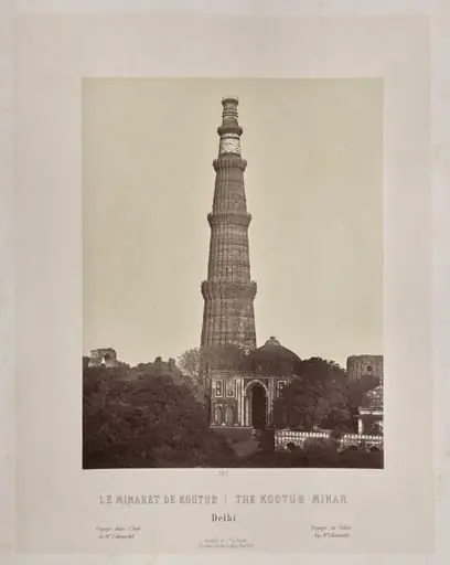 The Kootub Minar, Delhi, by Louis-Théophile Marie Rousselet