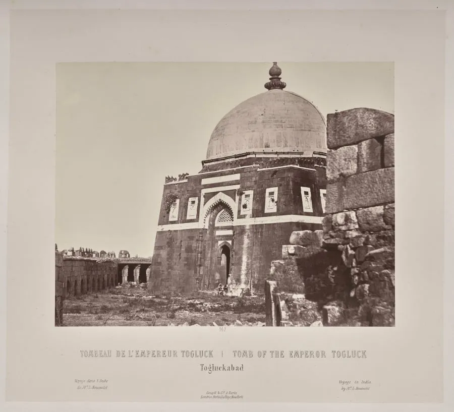 Tomb of the Emperor Togluck, Togluckabad, by Louis-Théophile Marie Rousselet, 1866