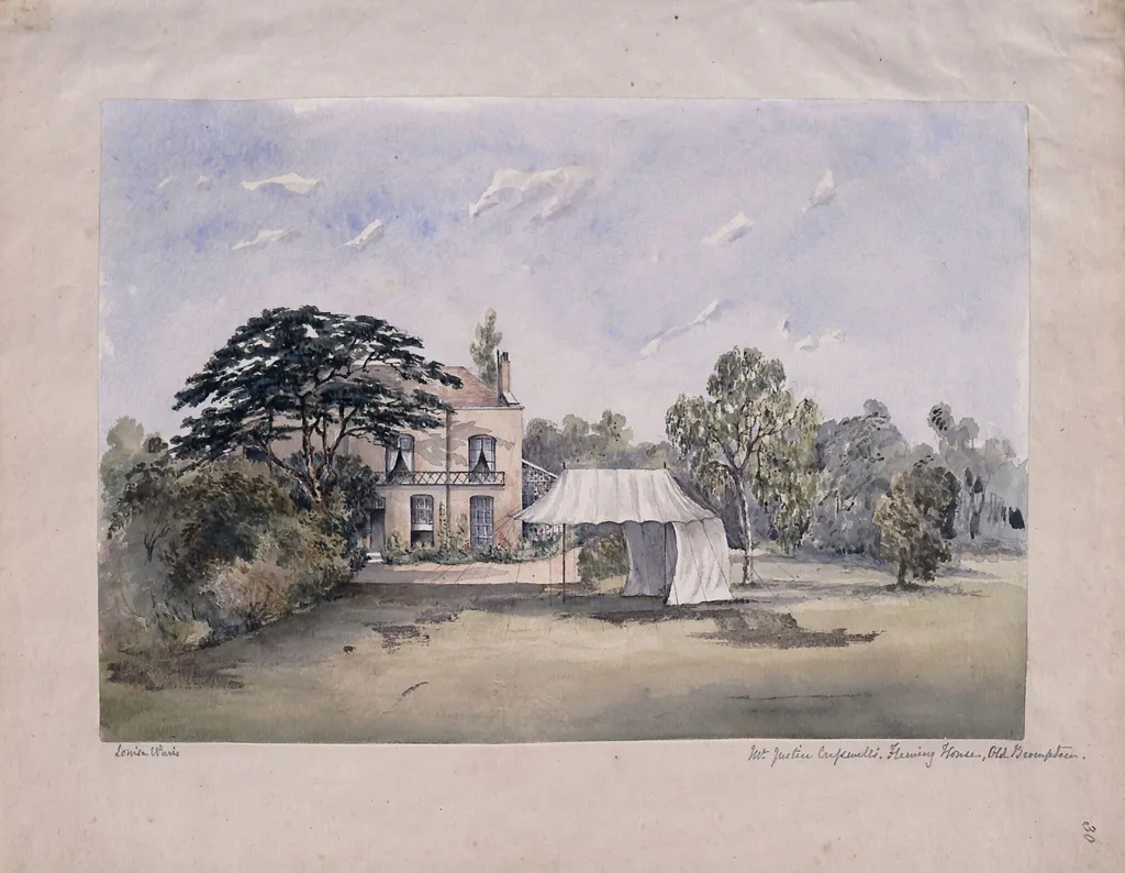 Fleming House, by Louisa Paris, watercolor, 1846