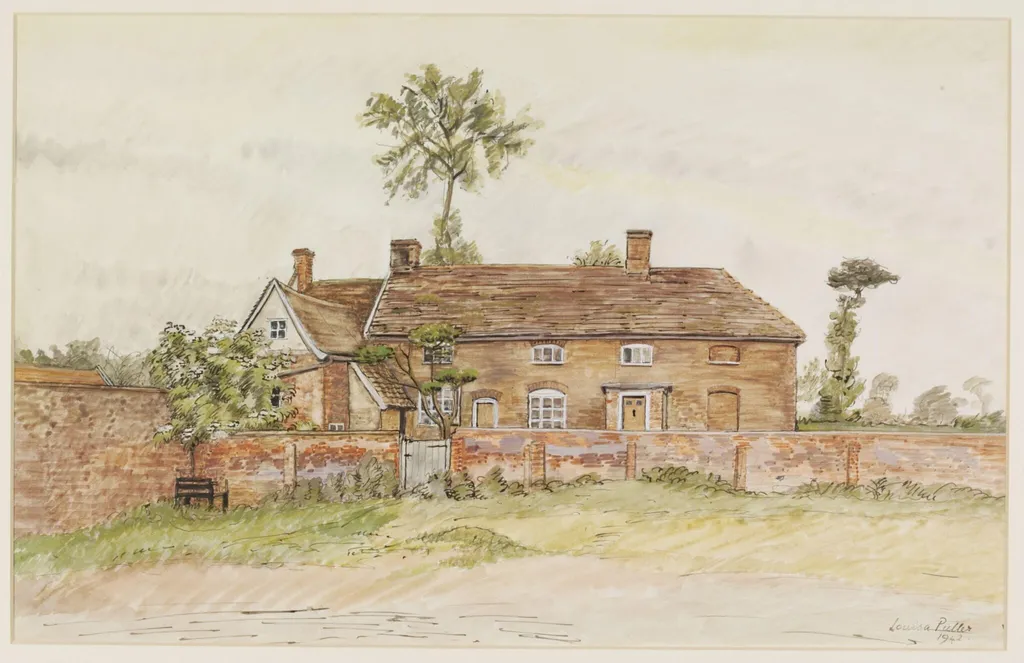 Church Farm (from the Churchyard) Sudbourne, by Louisa Puller, watercolor, 1942