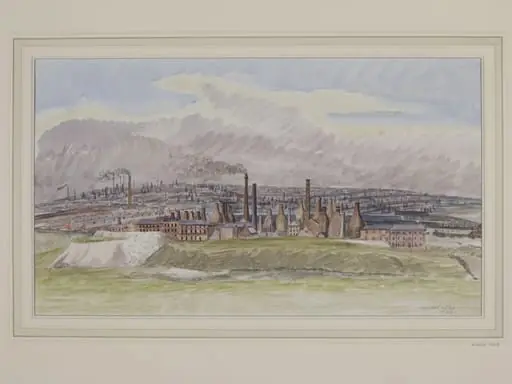 General view of Hanley and Burslem, from near Wolstanton, by Louisa Puller