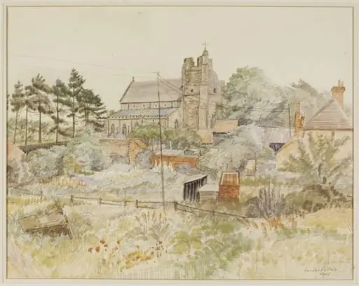 St. Bartholomew's Church, Orford, from the North-West, by Louisa Puller