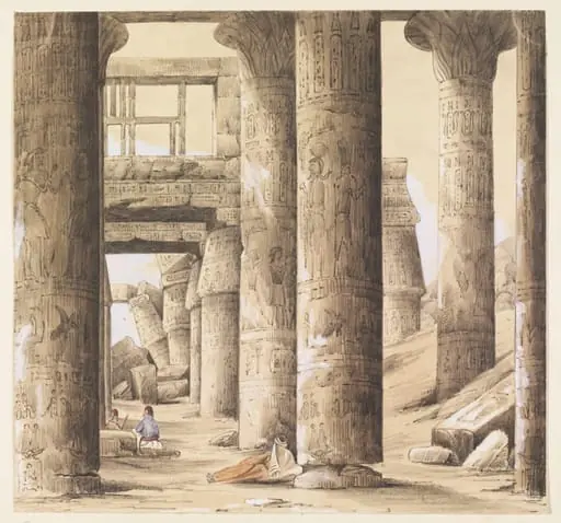 Interior of the Temple of Karnak, Thebes Upper Egypt., by Louisa Tenison