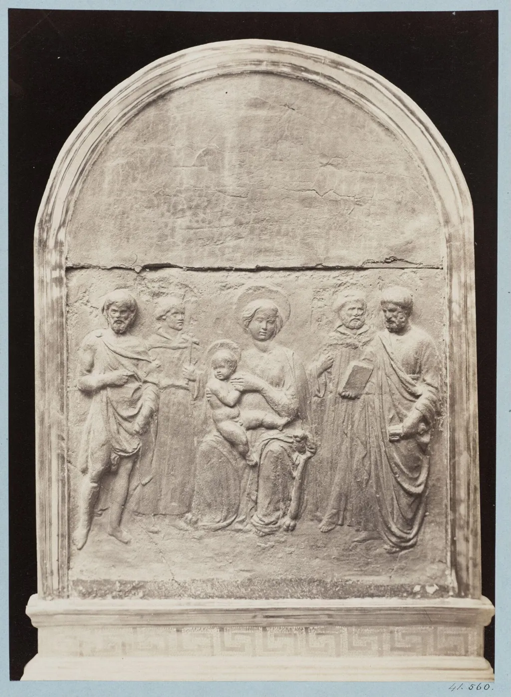 Bas-relief depicting the Virgin and Child in terra cotta, by Louise Laffon, photographic, 1864