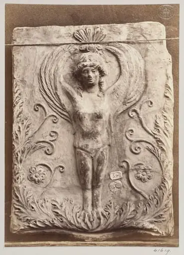 Bas-relief of a Siren in terra cotta, by Louise Laffon