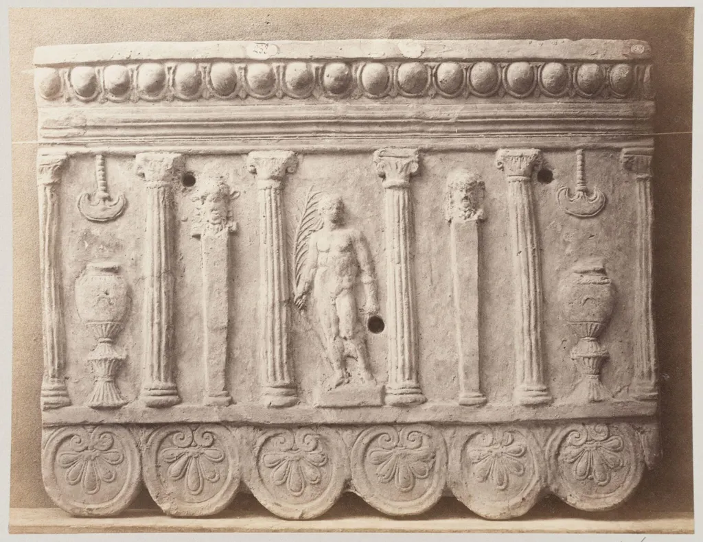 Bas-relief portion of a frieze of Cestiphore conqueror in terra cotta, by Louise Laffon, photographic, 1864
