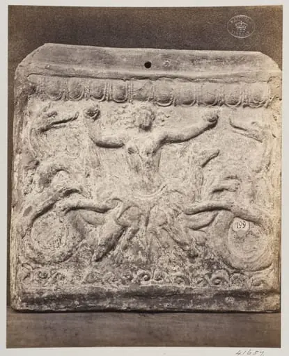 Bas-relief portion of a frieze of Scylla in terra cotta, by Louise Laffon