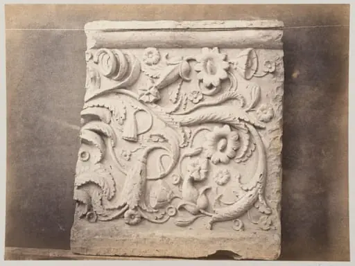 Bas-relief portion of a tomb in marble, by Louise Laffon