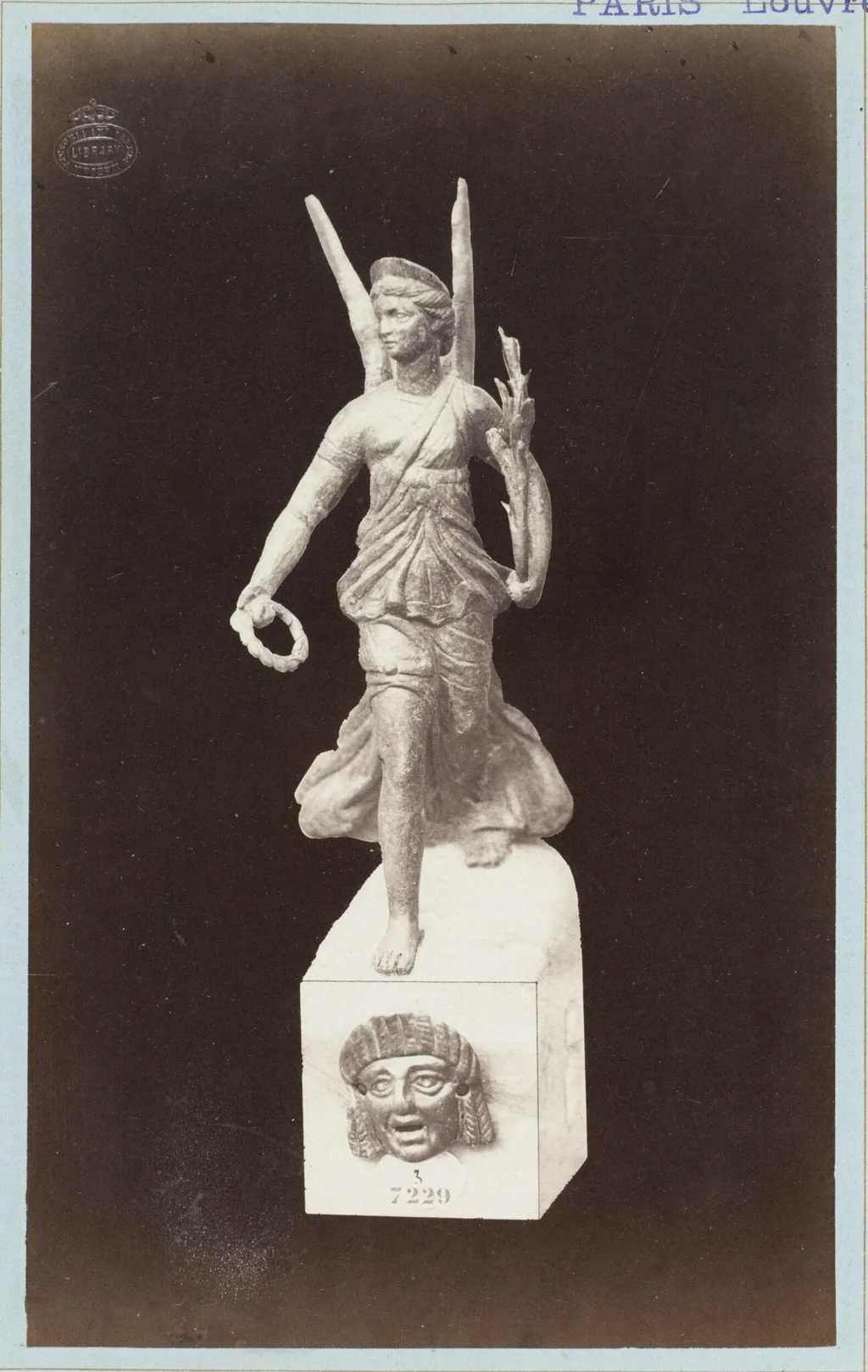 Bronze statuette (possibly of Victory?), by Louise Laffon, photographic, 1864