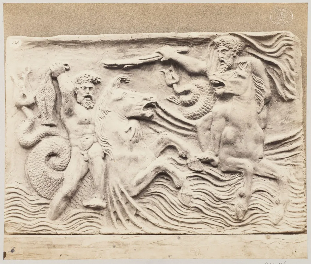 Combat of Tritons, bas-relief in terra cotta, by Louise Laffon, photographic, 1864