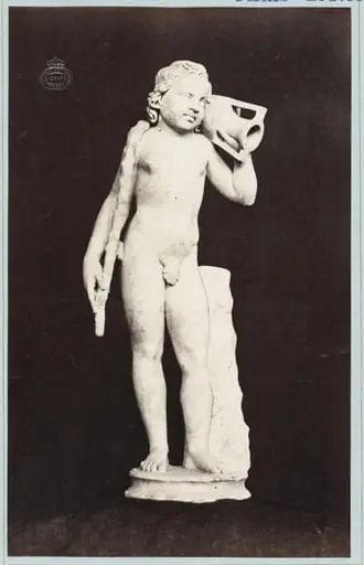 Infant Hercules statuette in marble, by Louise Laffon