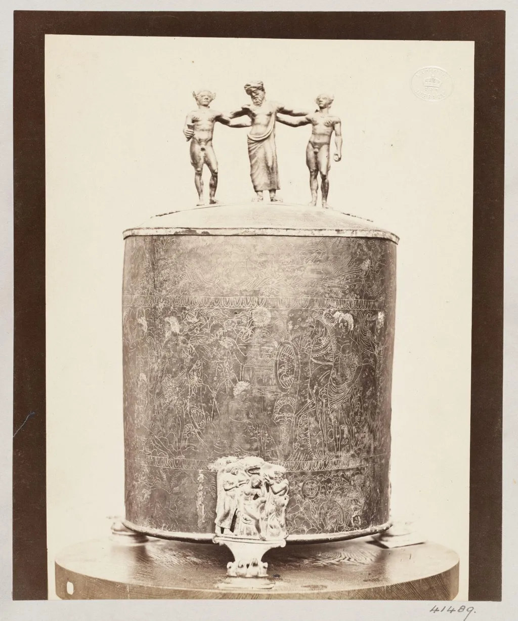 Large Etruscan Cista in bronze, by Louise Laffon, photographic, 1864