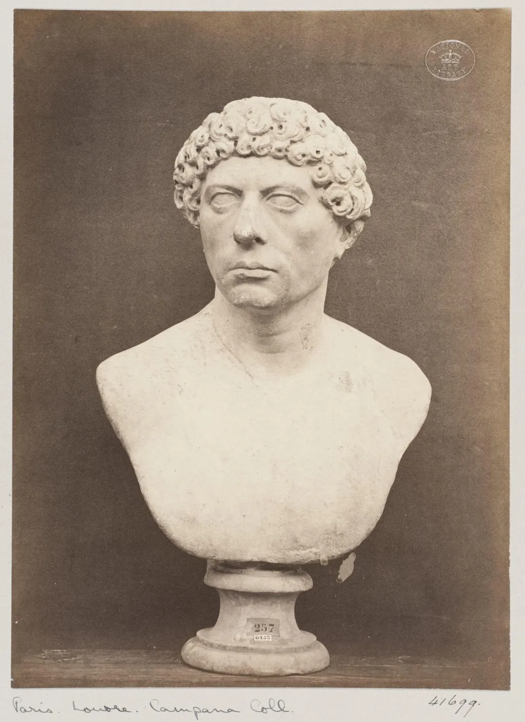 Marble bust, by Louise Laffon, photographic, 1864