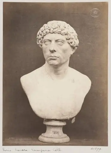 Marble bust, by Louise Laffon