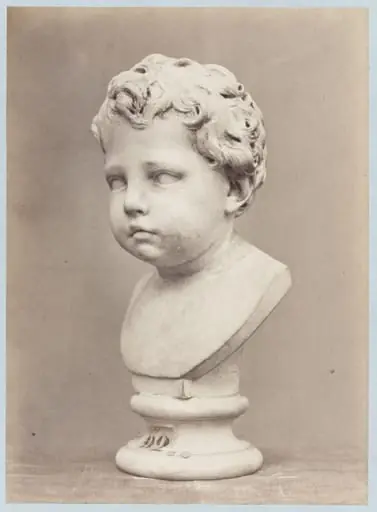 Marble bust of child, by Louise Laffon