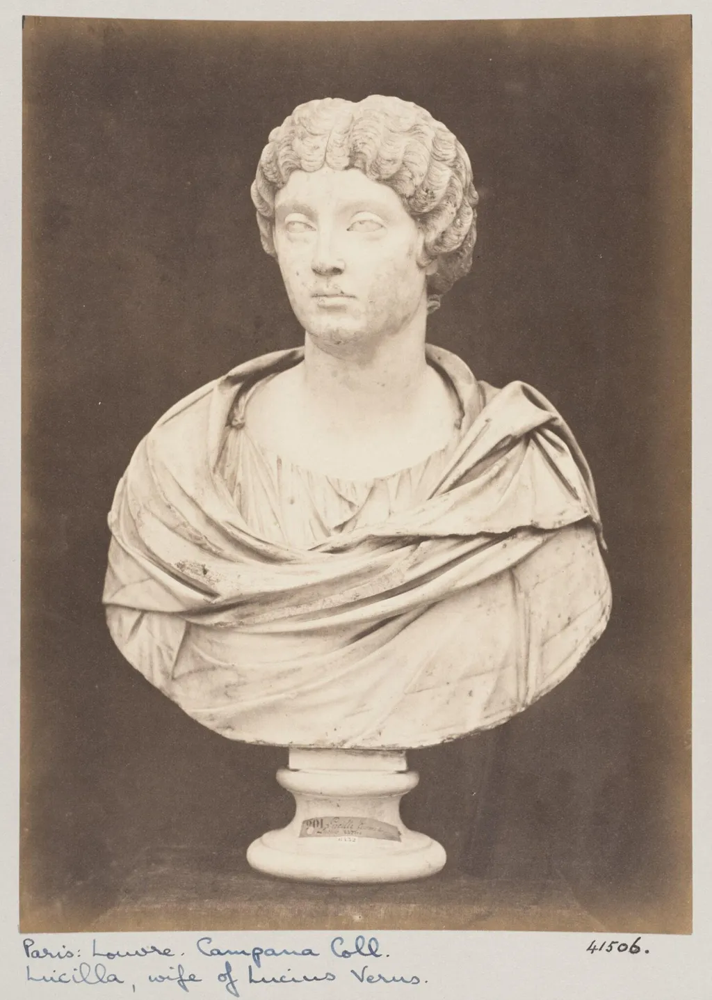 Marble Bust of Lucilla wife of Lucius Verus, by Louise Laffon, photographic, 1864
