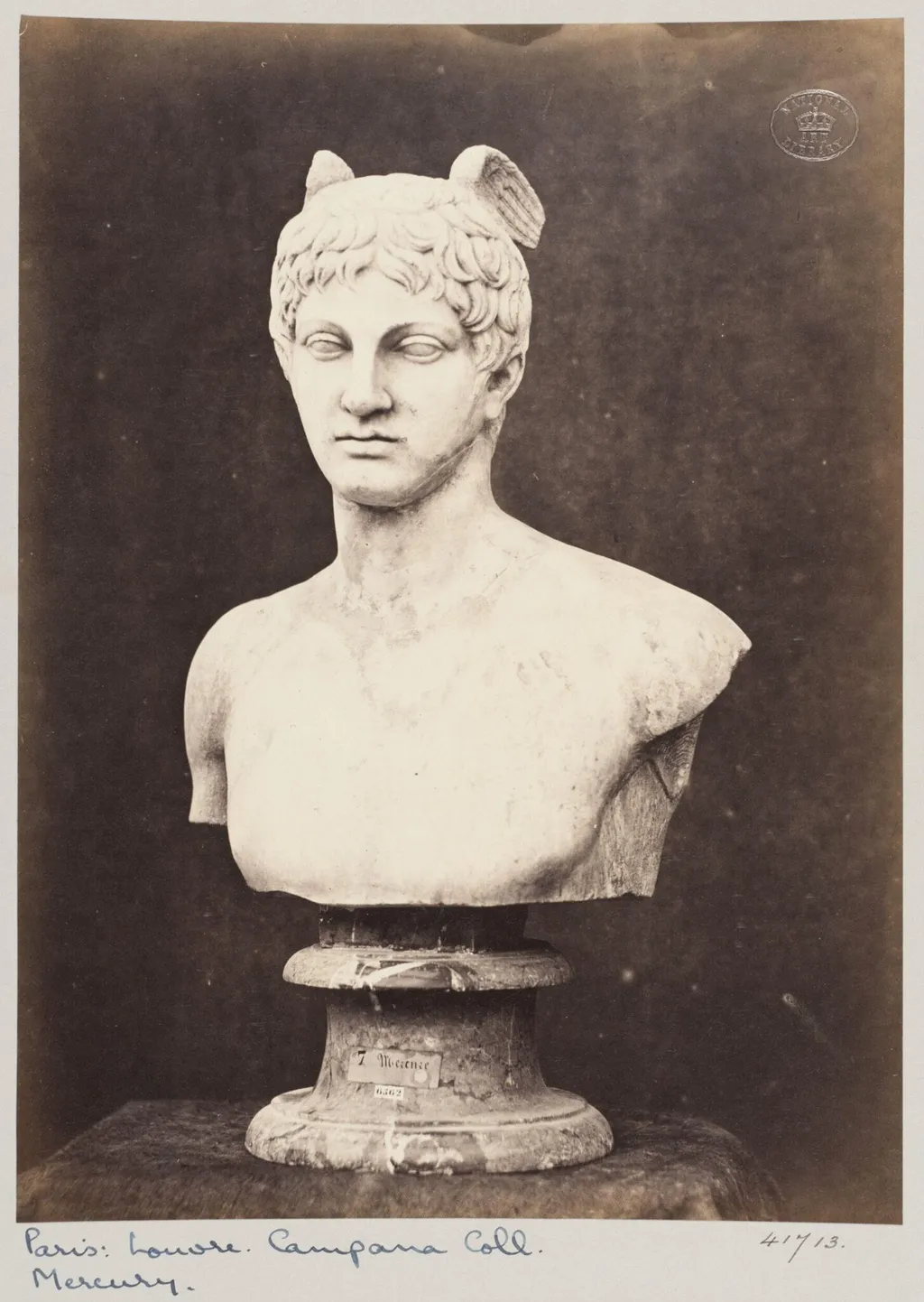 Marble bust of Mercury, by Louise Laffon, photographic, 1864