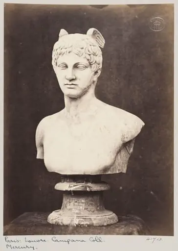 Marble bust of Mercury, by Louise Laffon