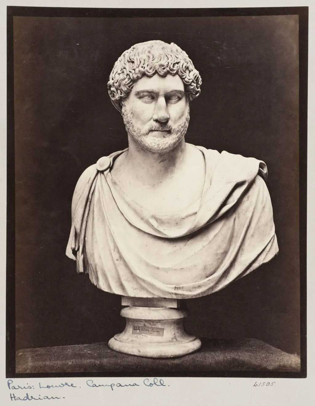 Marble Bust of the Emperor Adrian, by Louise Laffon, photographic, 1864