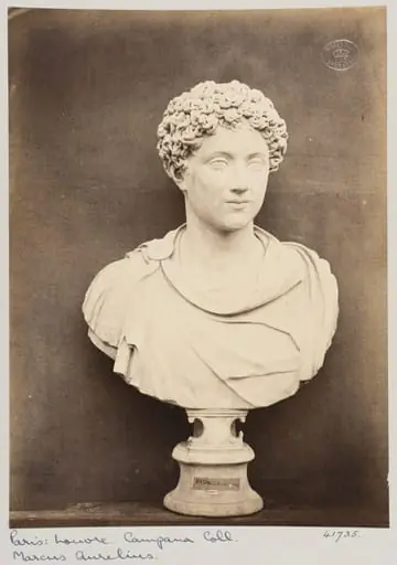 Marble bust of the Emperor Marcus Aurelius, by Louise Laffon