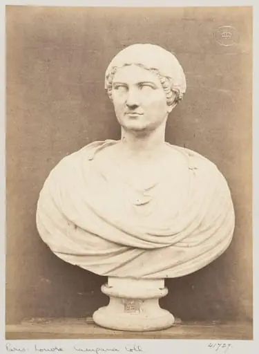 Marble bust of unnamed female, by Louise Laffon