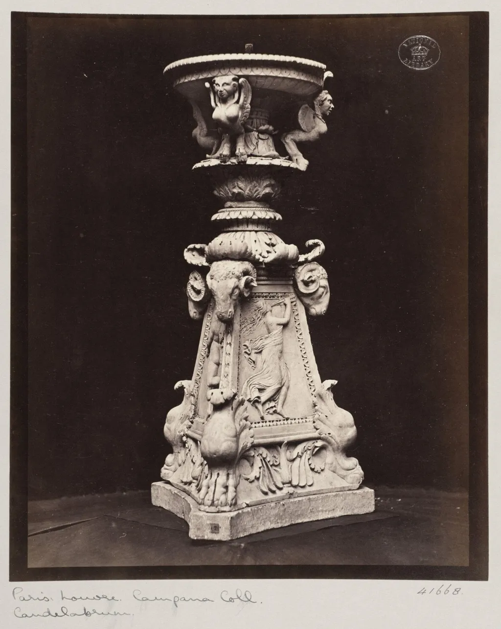 Marble sculptured fountain, by Louise Laffon, photographic, 1864