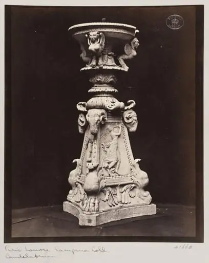 Marble sculptured fountain, by Louise Laffon