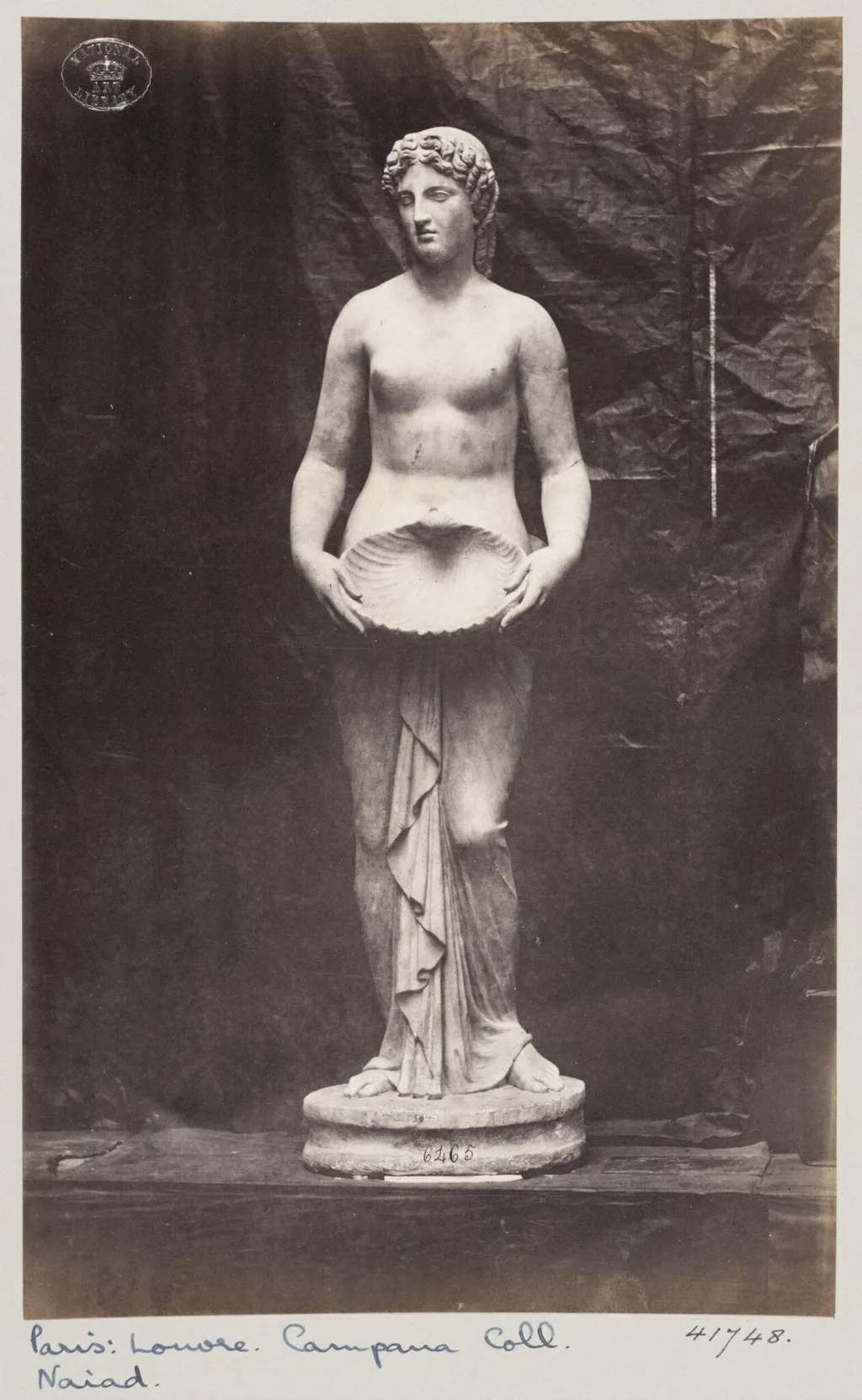 Marble statue of a Naïade, by Louise Laffon, photographic, 1864