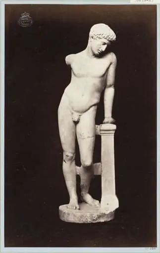 Marble Statue of a Youth (arm gone), by Louise Laffon