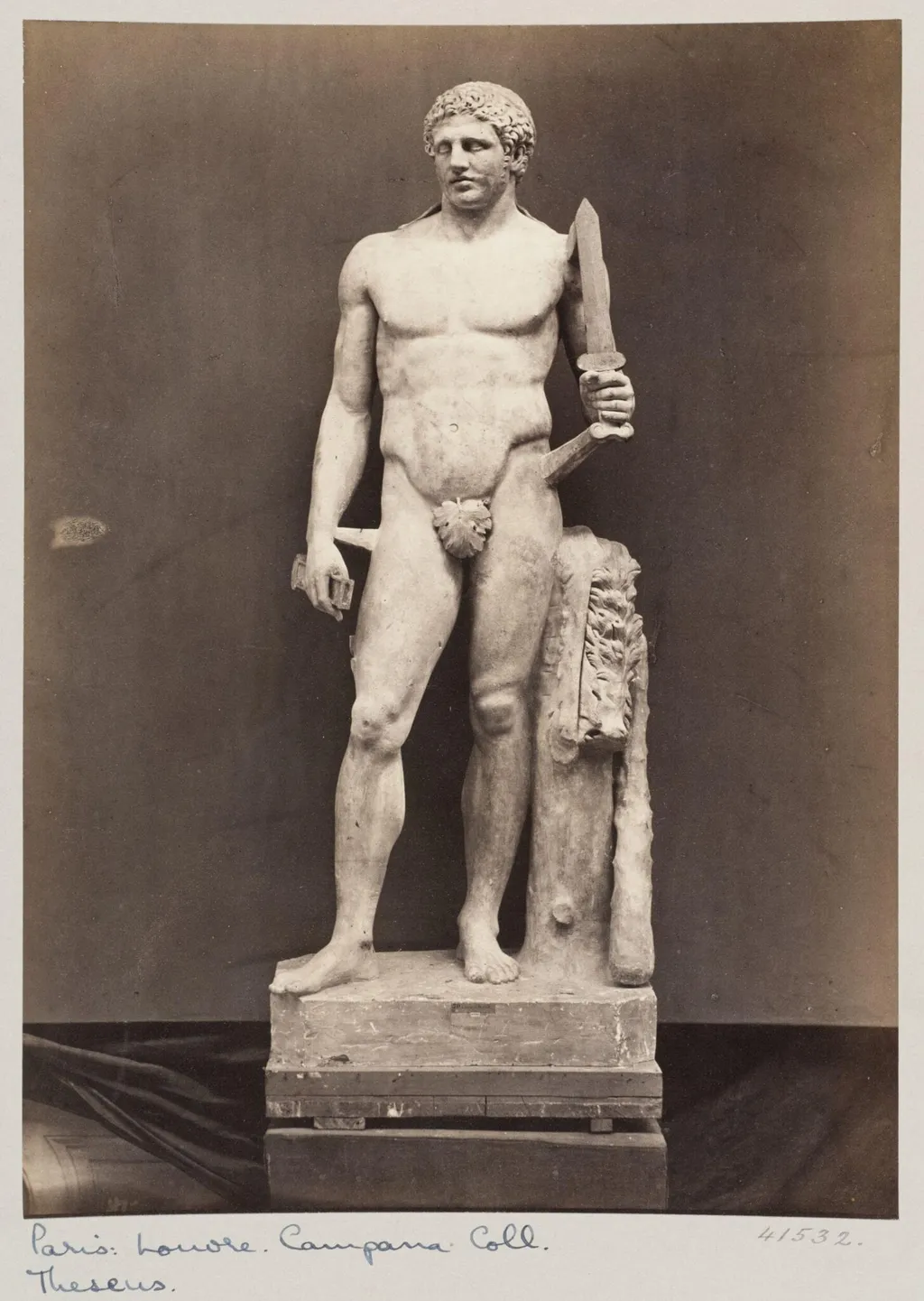 Marble Statue of Theseus, by Louise Laffon, photographic, 1864