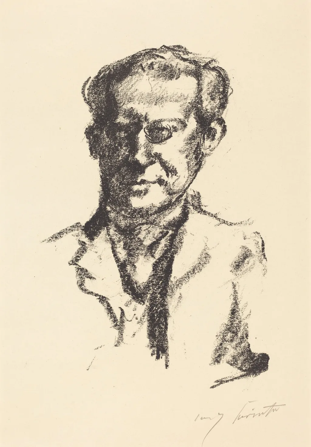 Arno Holz, by Lovis Corinth, ink, 1922