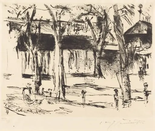 Bahnhof Tiergarten (Court with Trees), by Lovis Corinth