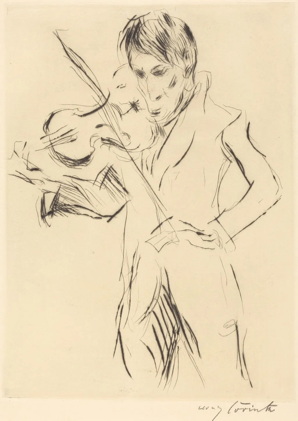 Bildnis Andreas Weissgaerber (Portrait of Andreas Weissgaerber), by Lovis Corinth, ink, 1919