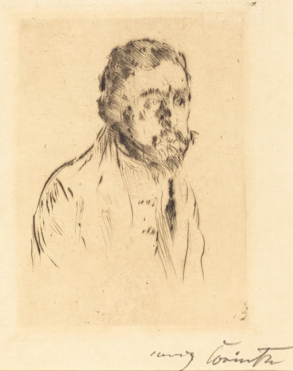 Bildnisstudie H. St. (Portrait Study of H. St.), by Lovis Corinth, ink, 1920
