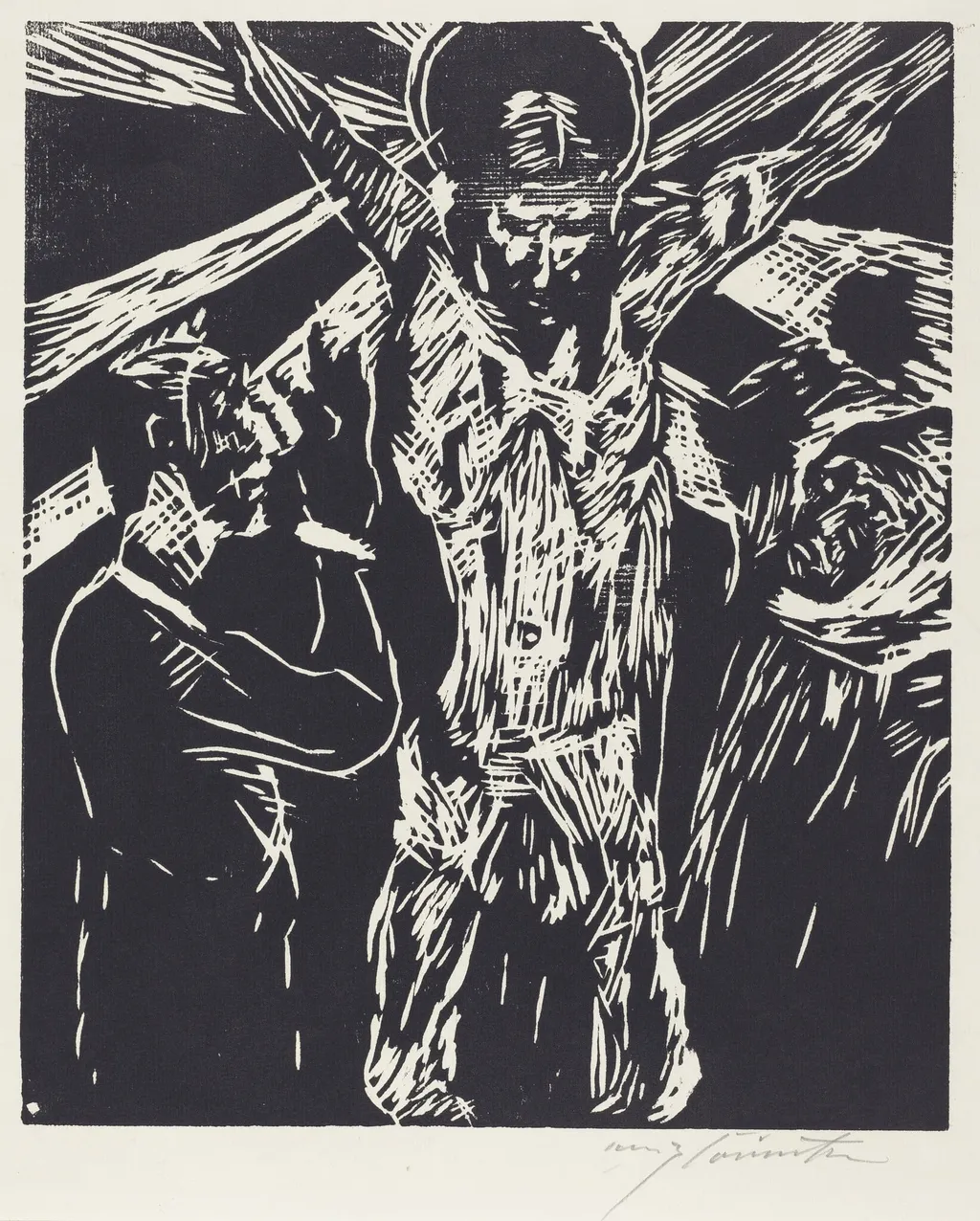 Christus am Kreuz (The Crucifixion), by Lovis Corinth, ink, 1919