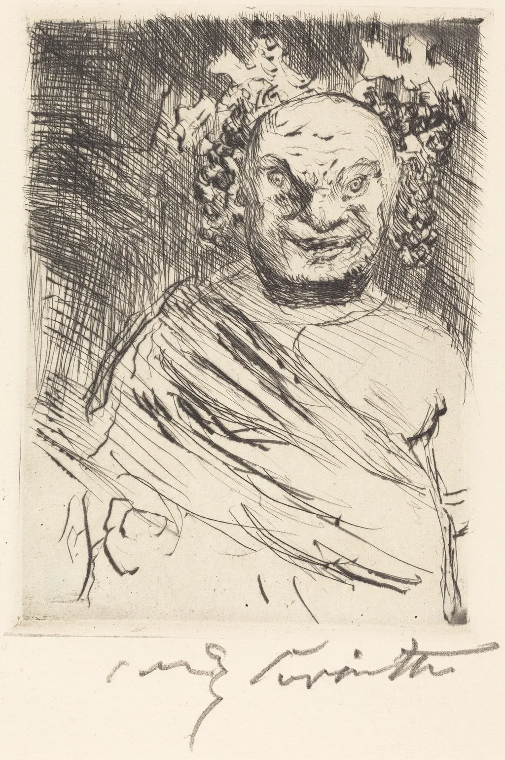 Das Gastmahl des Trimalchio: pl. I (The Banquet of Trimalchio: pl. I), by Lovis Corinth, ink, 1919