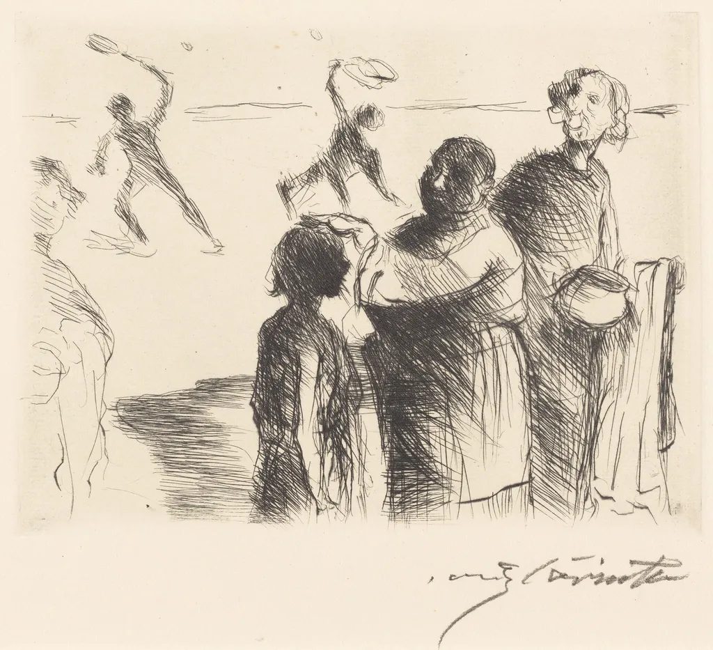 Das Gastmahl des Trimalchio: pl. II (The Banquet of Trimalchio: pl. II), by Lovis Corinth, ink, 1919