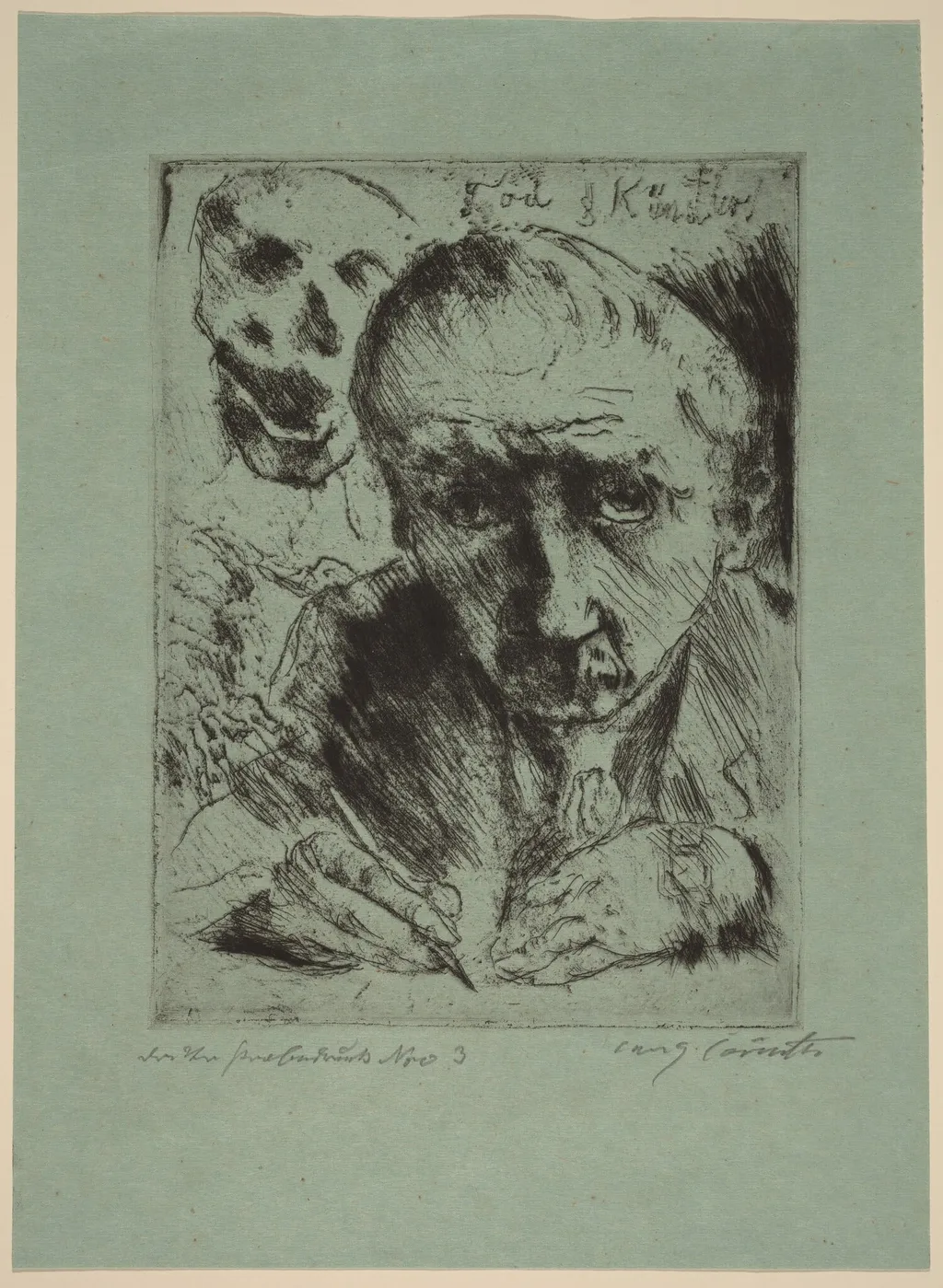 Death and the Artist (Tod und Künstler), by Lovis Corinth, ink, 1920