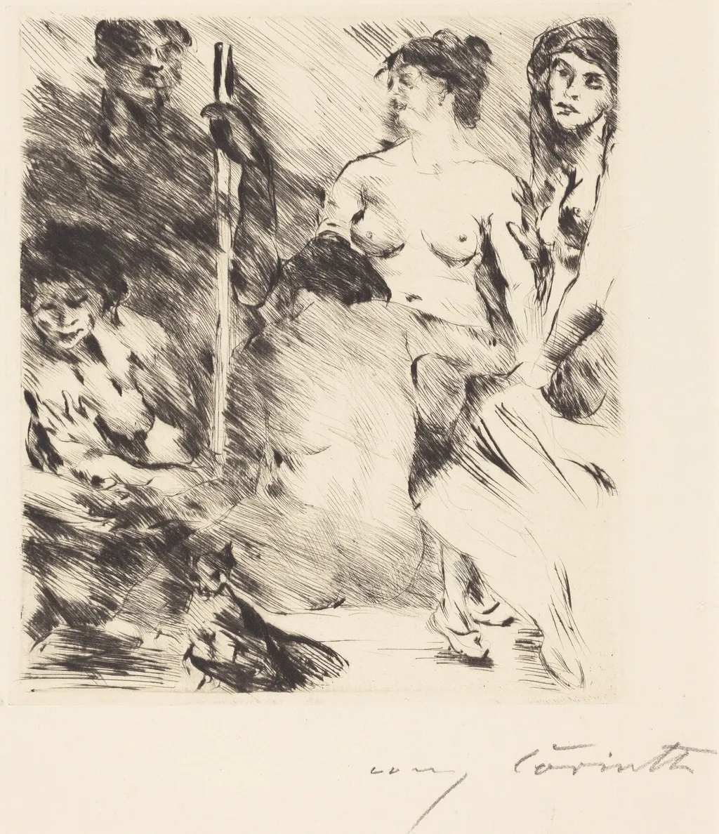 Der Harem (The Harem), by Lovis Corinth, ink, 1914