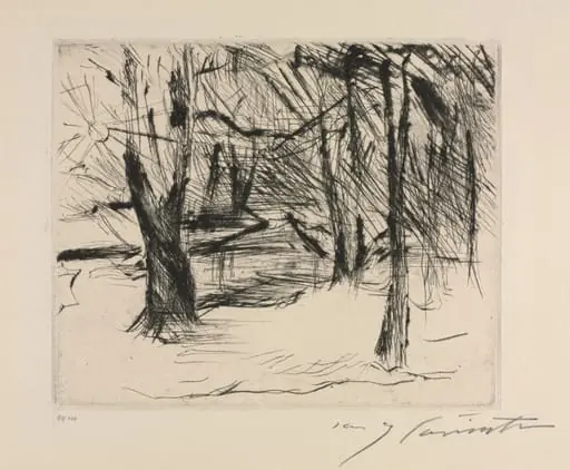 Der Tiergarten:  Trees with Sun, by Lovis Corinth