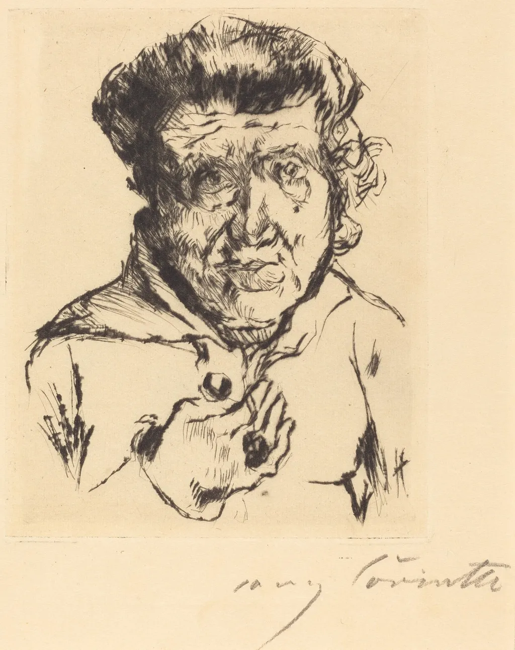 Des Künstlers Schwiegermutter (The Artist's Mother-in-Law), by Lovis Corinth, ink, 1920